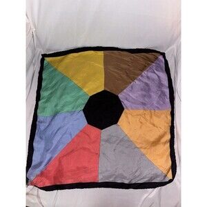 Ashear Made In Italy 100% Silk Scarf Pocket Square Hand Rolled Geometric
